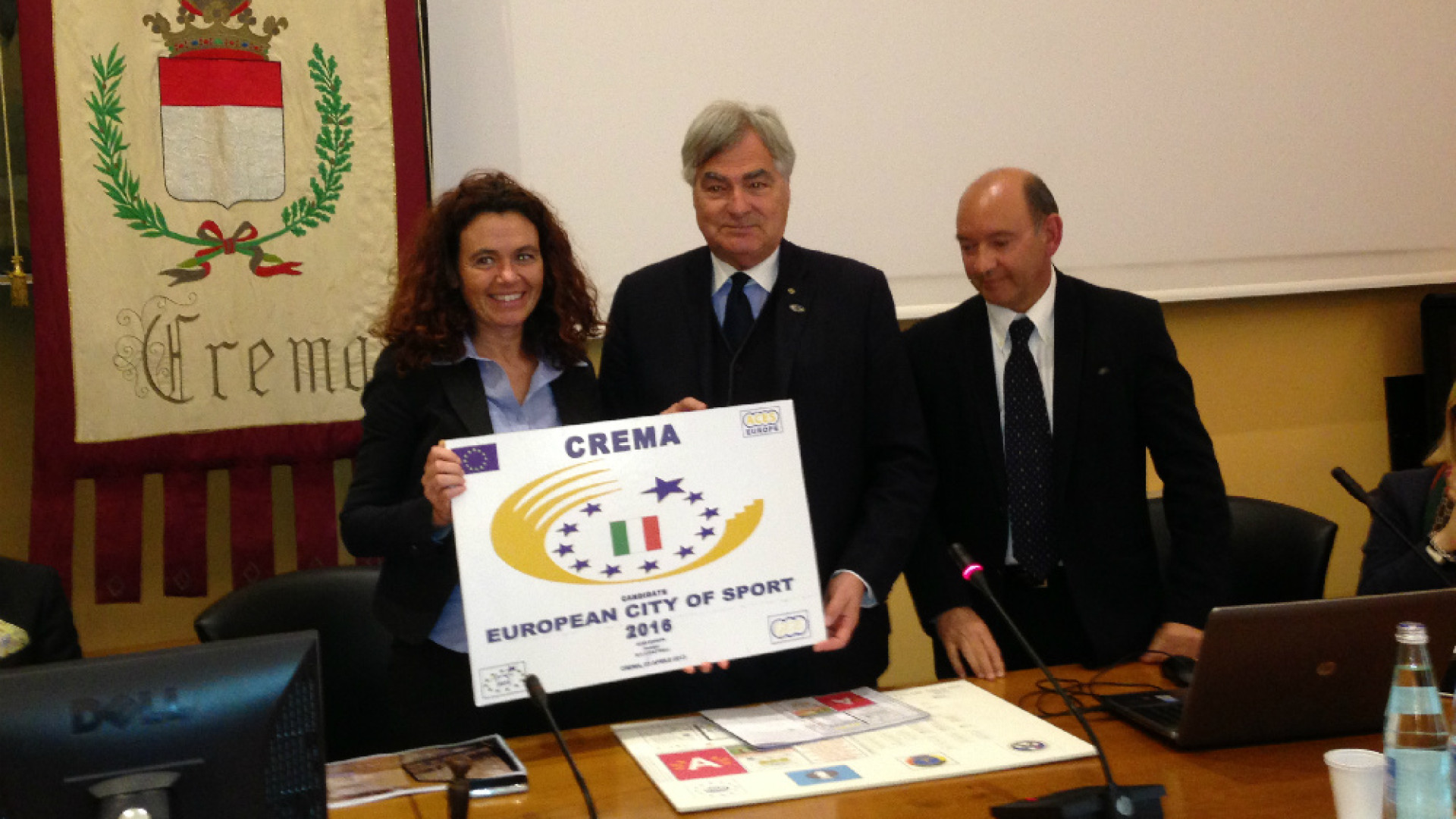 Immagine di Crema città europea dello Sport La candidatura ufficiale in Comune Presente il presidente di Aces Lupattelli