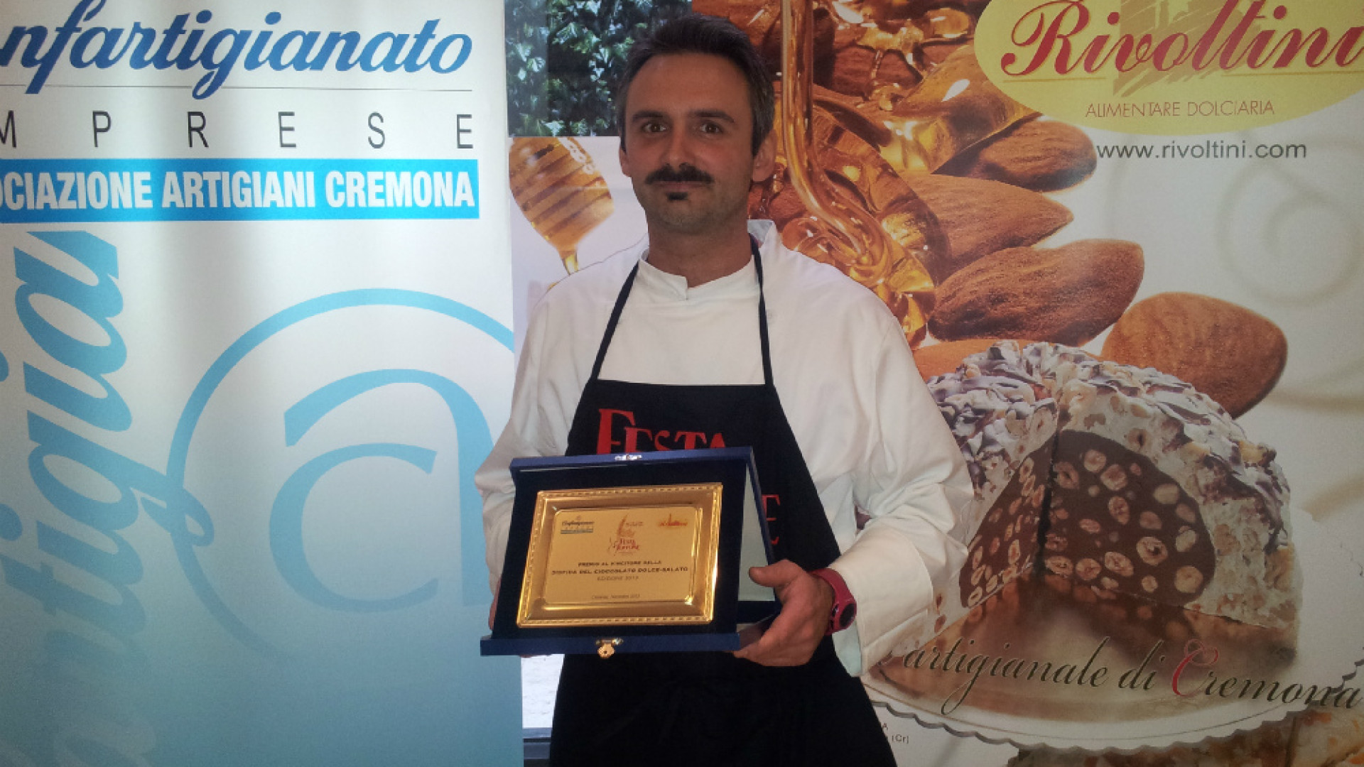 Immagine di Lo chef Andrea Piantelli del ristorante "Il Ridottino" di Crema vince la "Disfida del cioccolato dolce-salato"