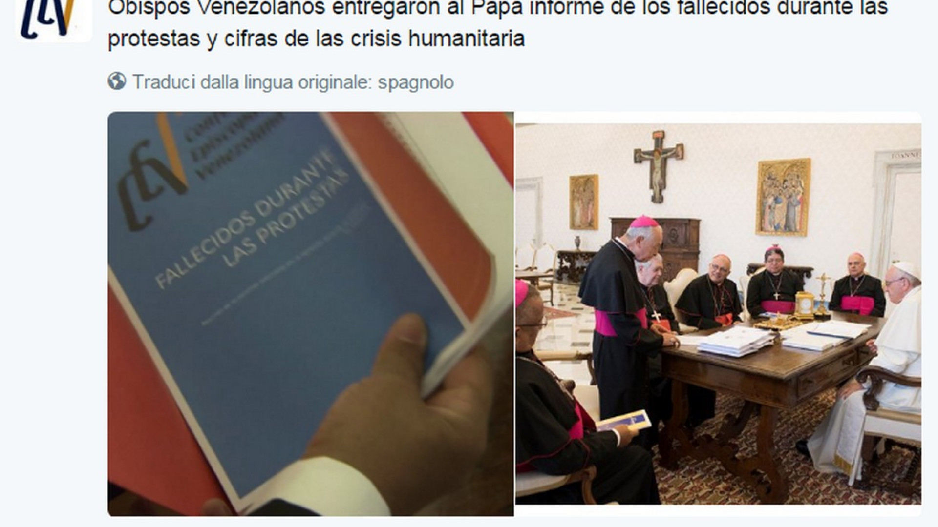 Immagine di Il Papa incontra i vescovi del Venezuela