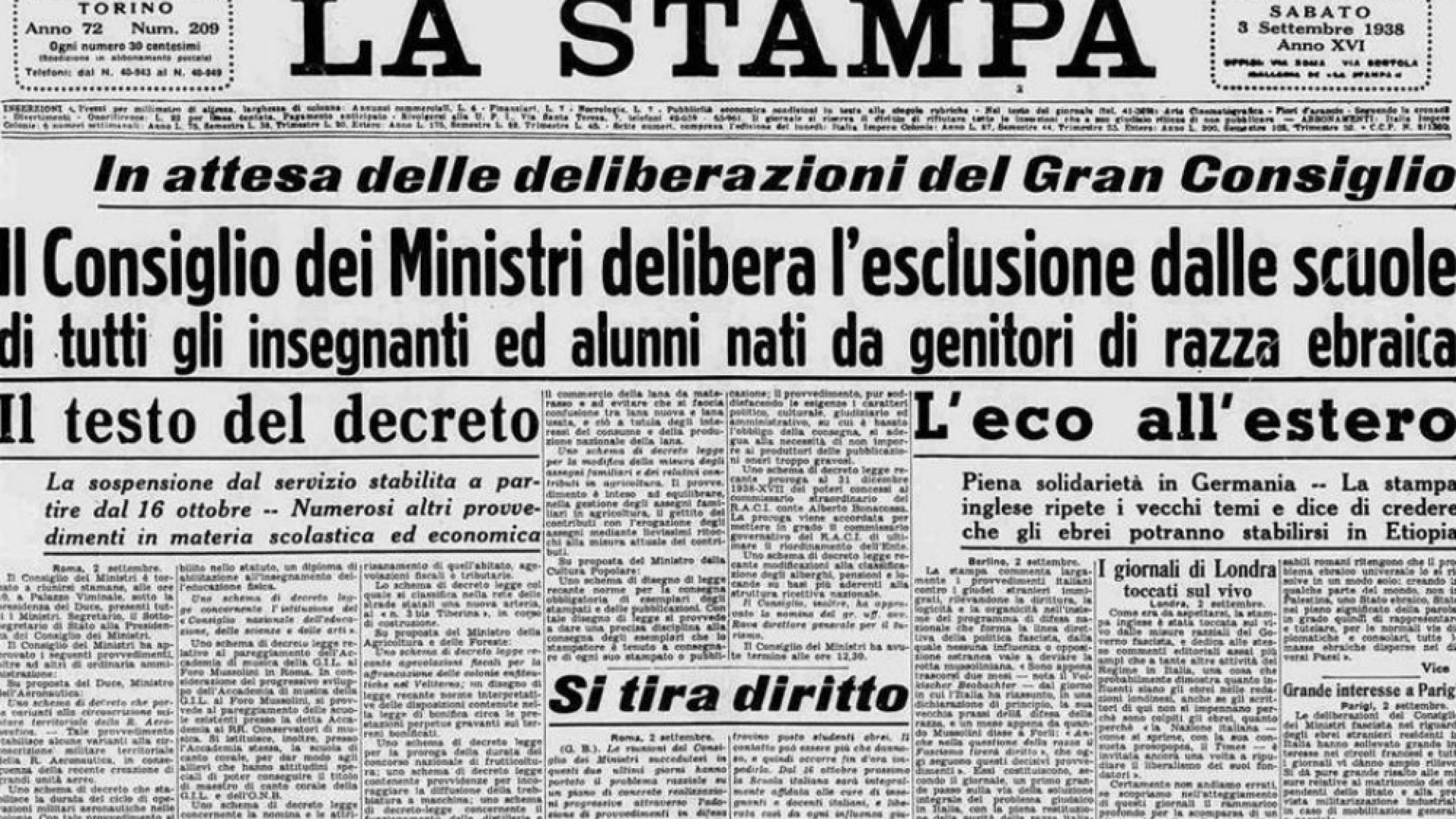 Immagine di Leggi razziali, gran parte del popolo italiano ne fu estraneo