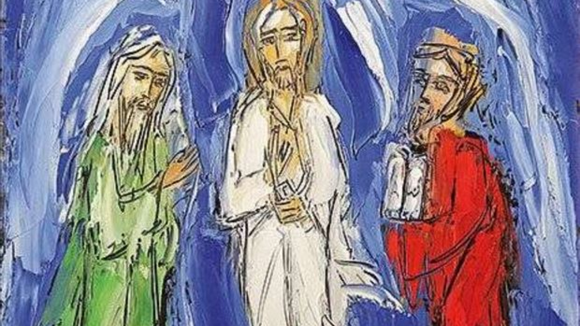 Immagine di L'uomo, icona di Cristo dipinta lungo una vita