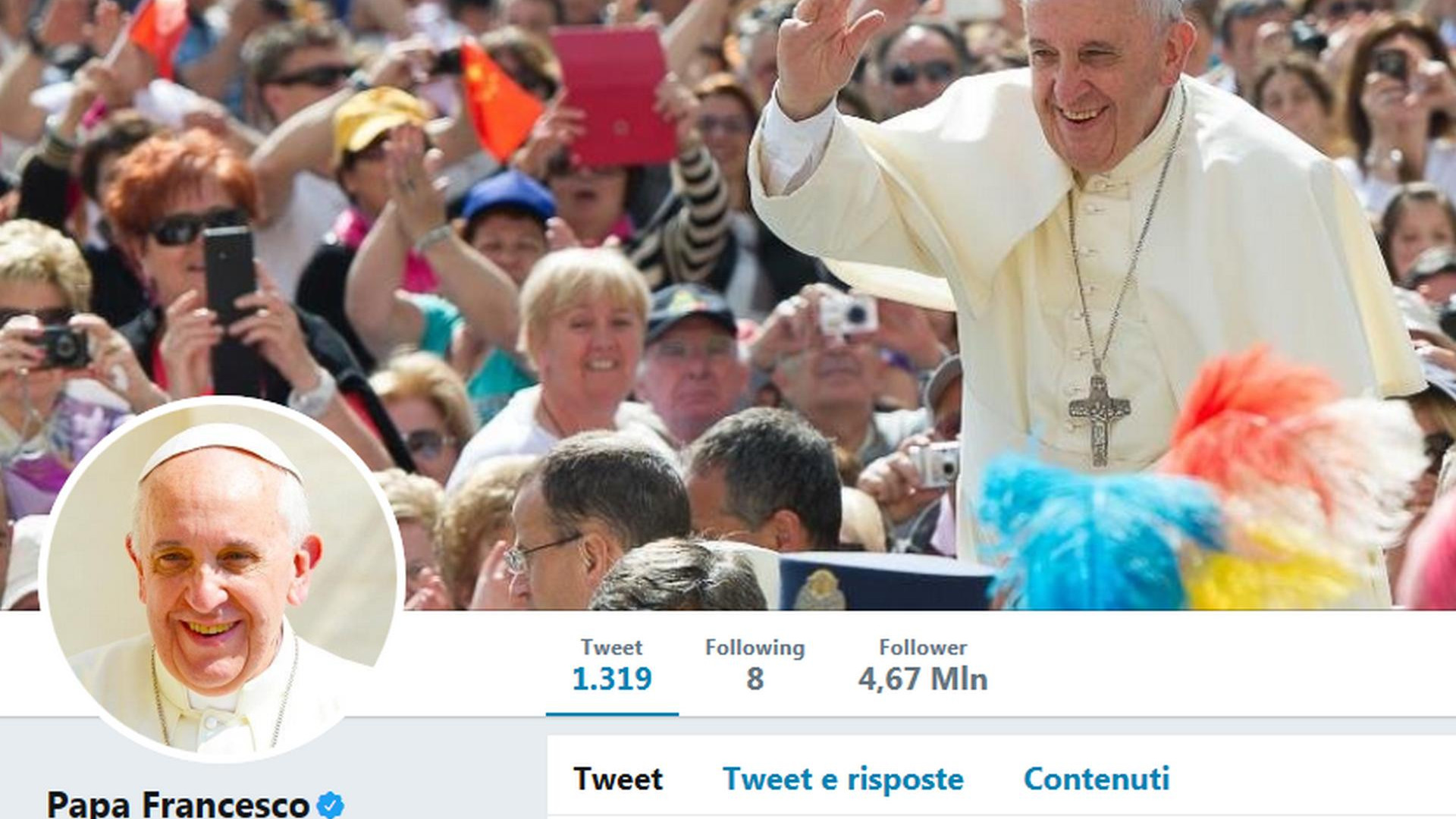 Immagine di I tweet di @Pontifex superano i 40 milioni di follower