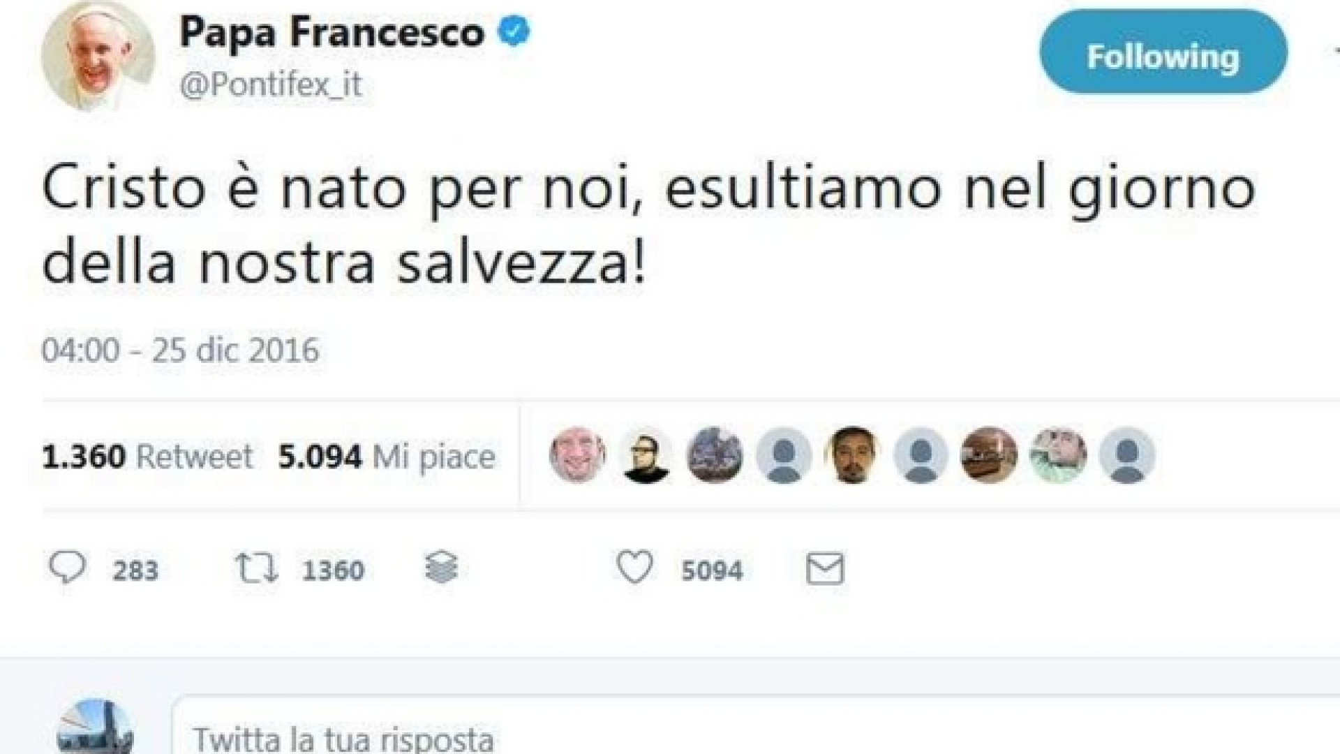 Immagine di Compie 5 anni l’account Twitter del Papa