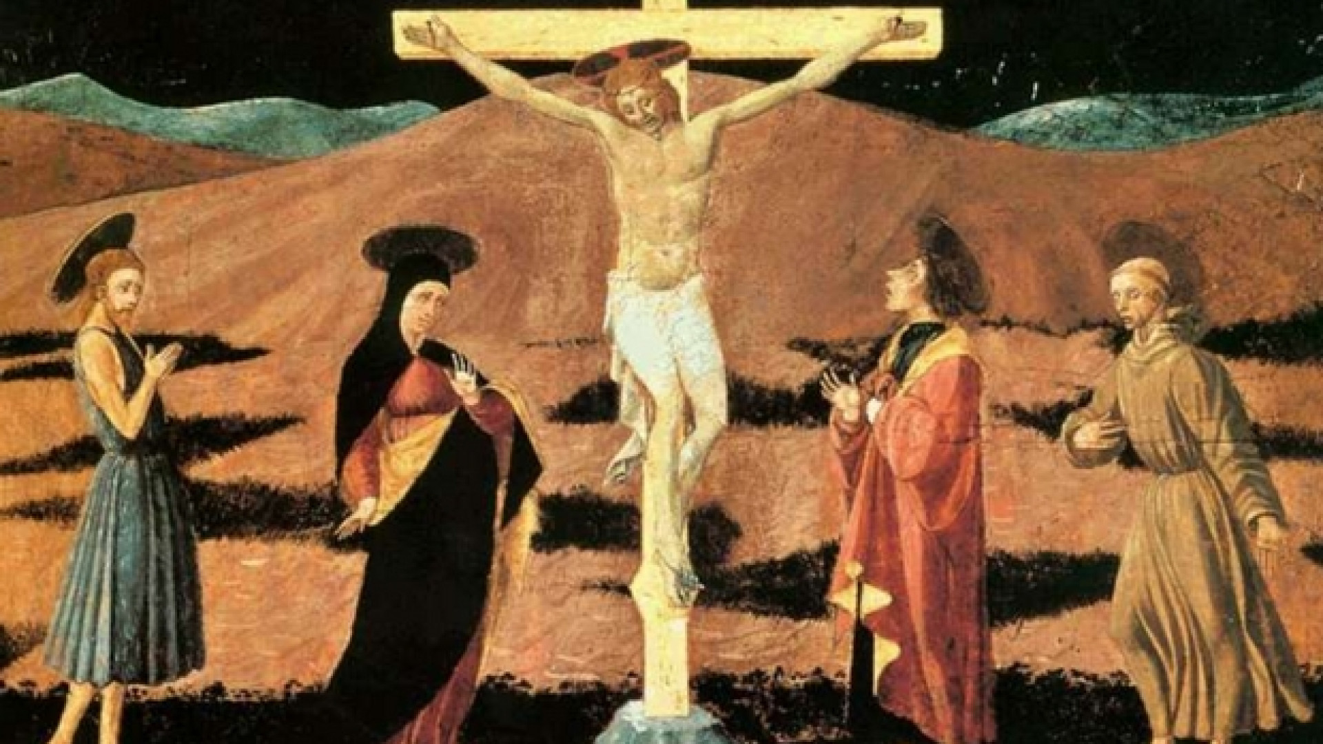 Immagine di Sant'Agostino, la croce e la fuga dalla Risurrezione