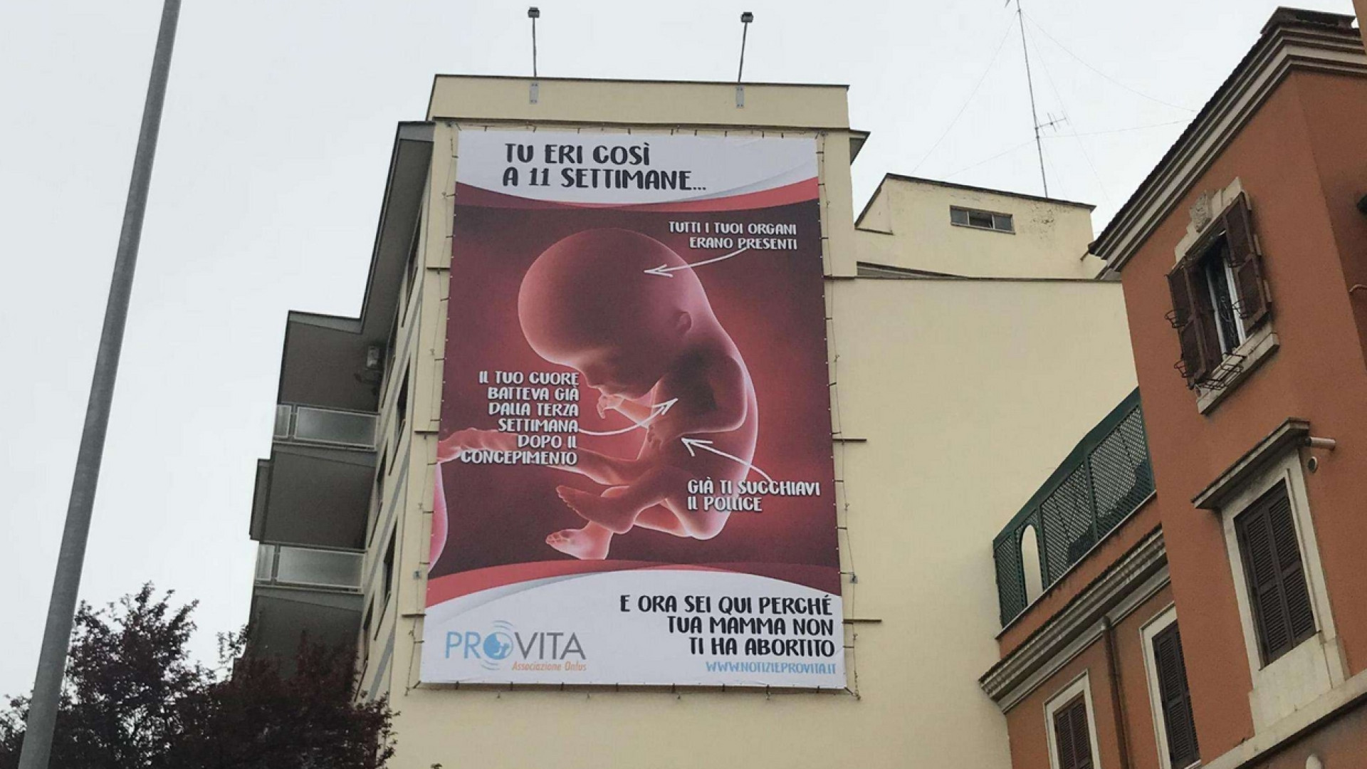 Immagine di Il poster rimosso contro l'aborto, la campagna continua sul web