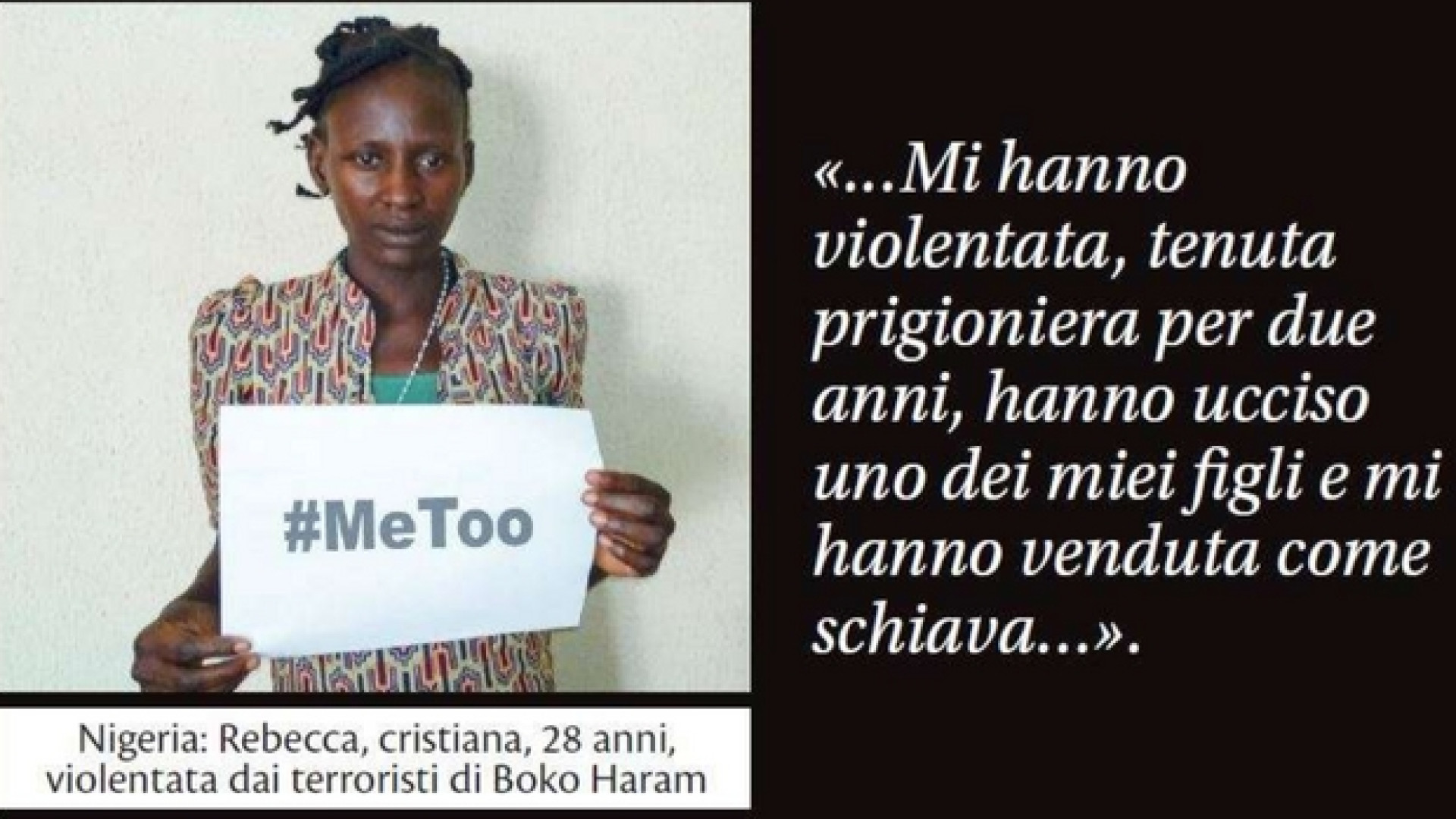 Immagine di #MeToo sia per tutte. Anche per le donne vittime di abusi per la loro fede
