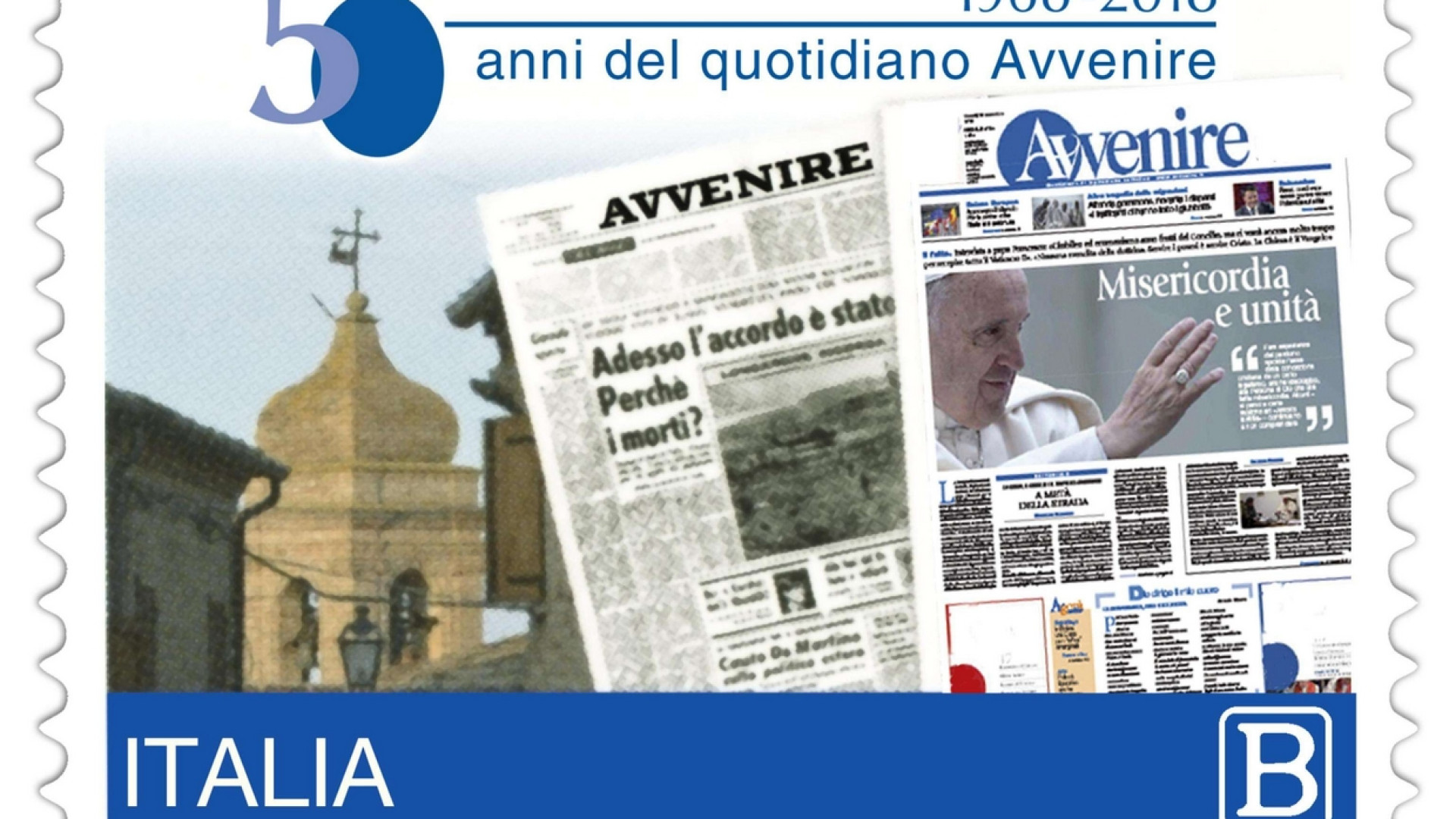 Immagine di Ecco il francobollo che celebra i 50 anni di Avvenire