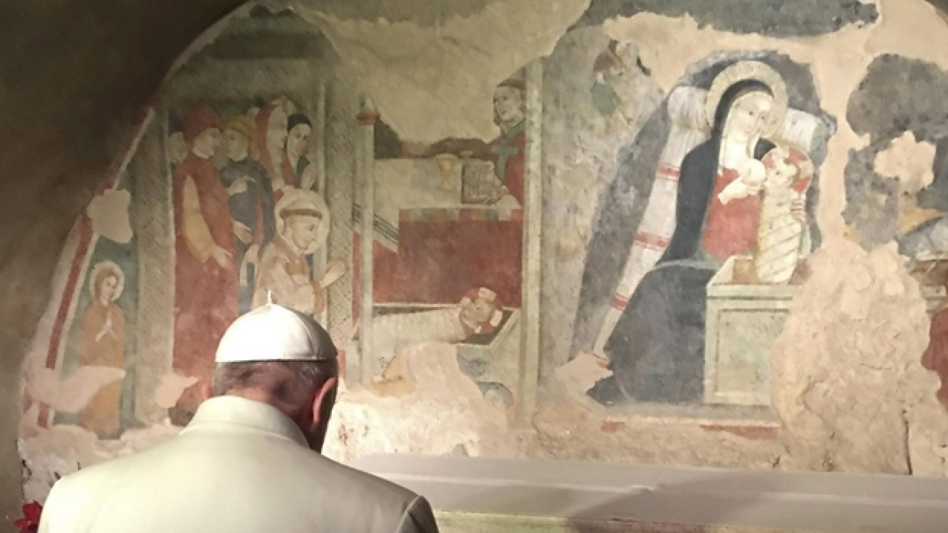 Immagine di Papa Francesco a Greccio: ecco il vero significato del presepe