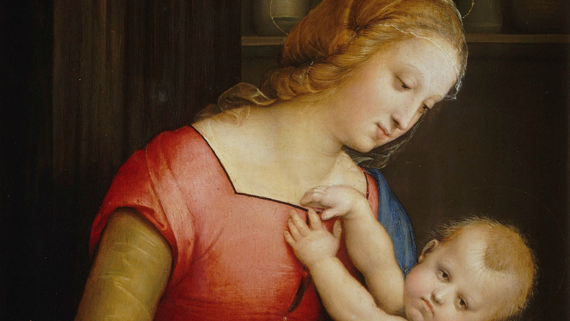 Immagine di Madonna di Raffaello esposta copia antica