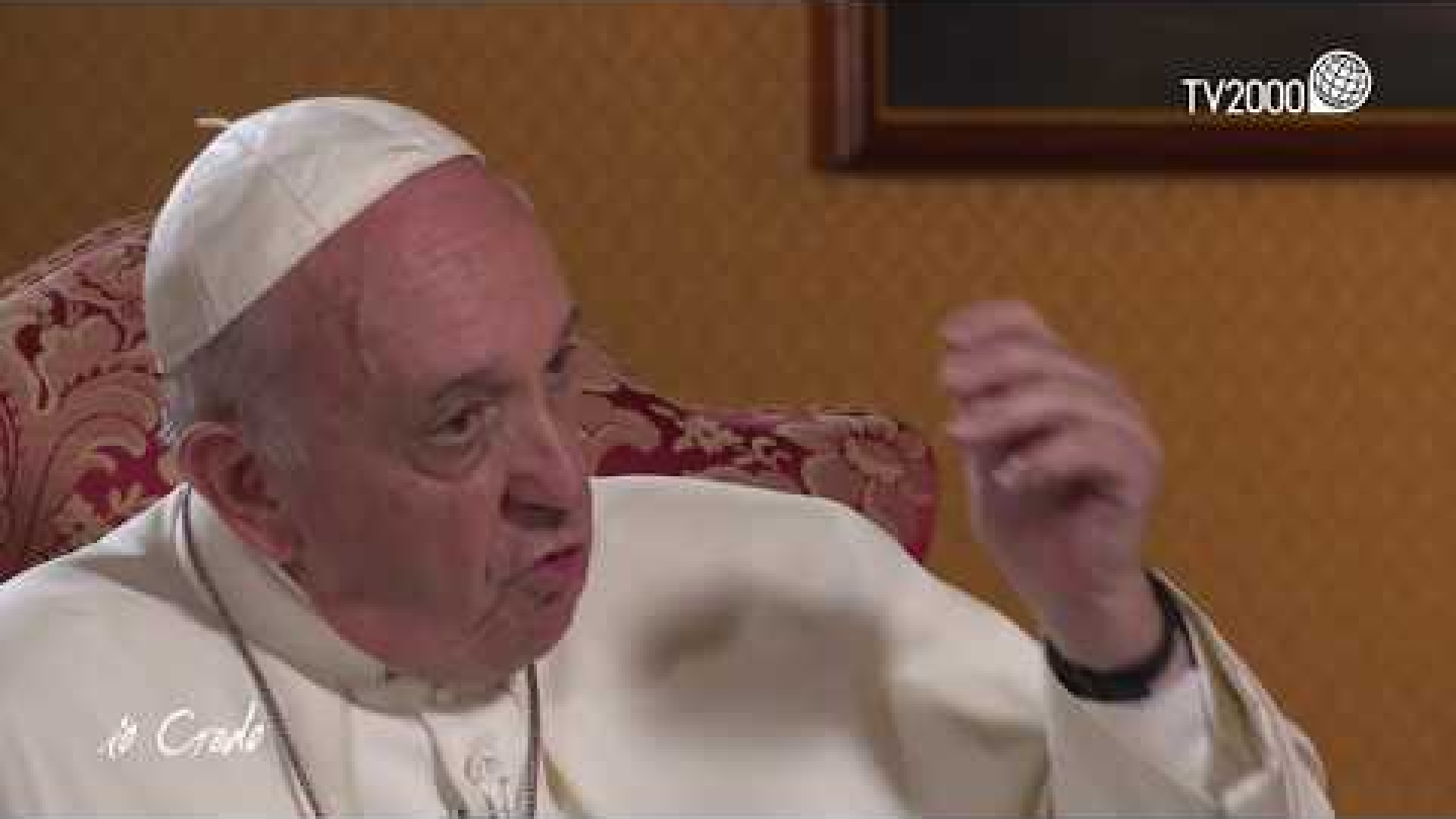 Immagine di Papa Francesco su Tv2000 con la preghiera del Credo