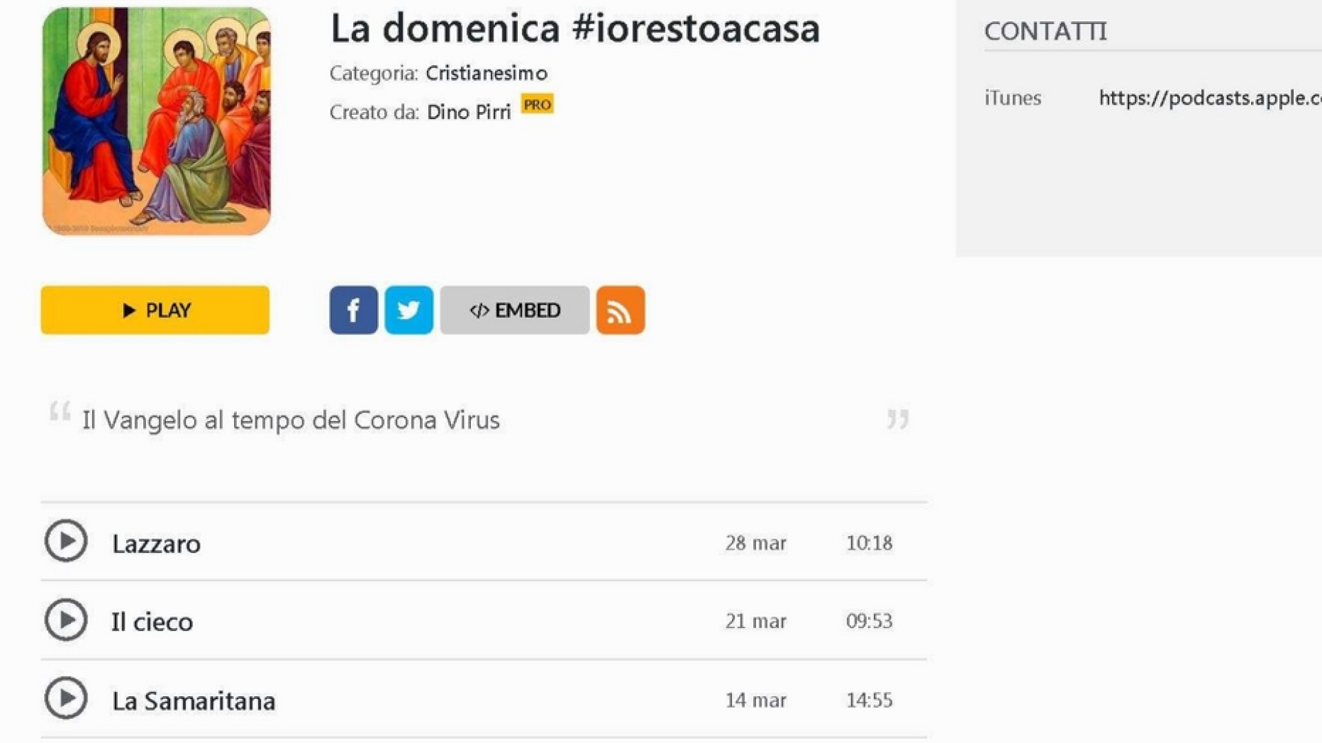 Immagine di La Parola in podcast con le voci della tv e del cinema