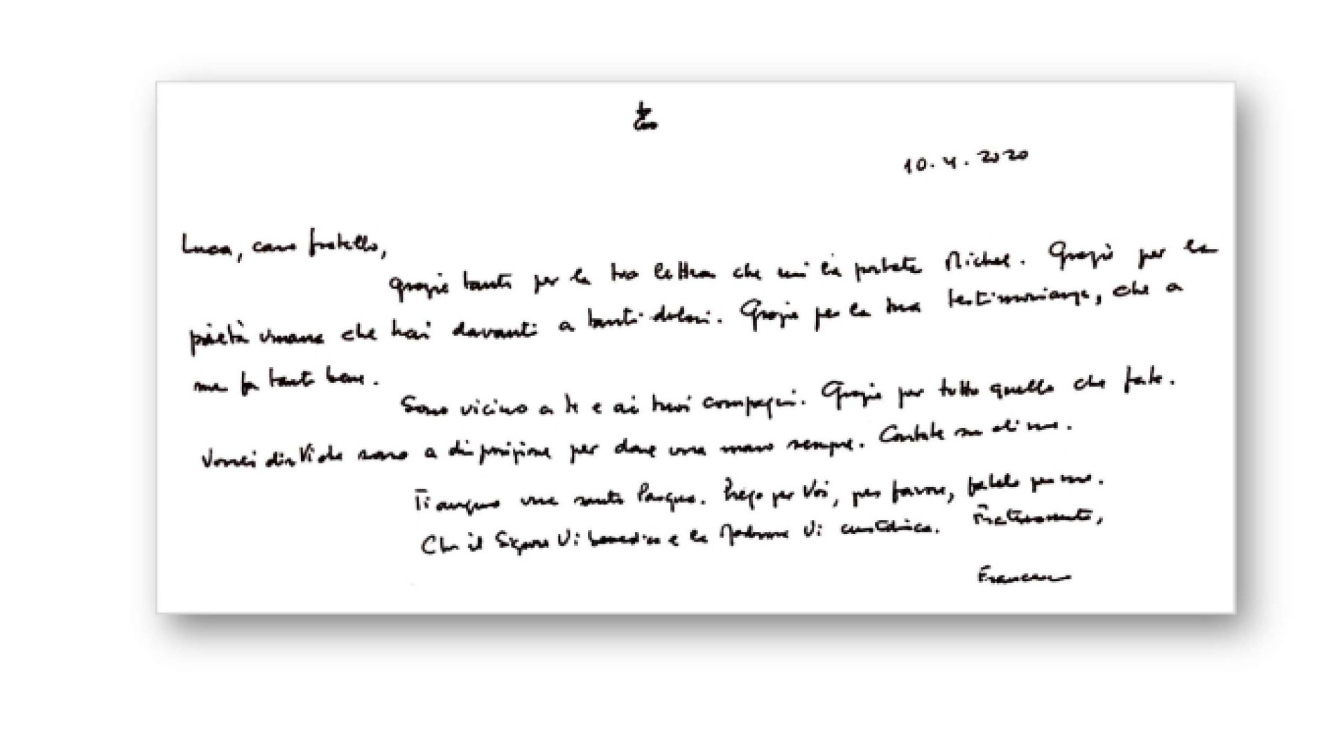 Immagine di Papa Francesco a Mediterranea: «Contate su di me»