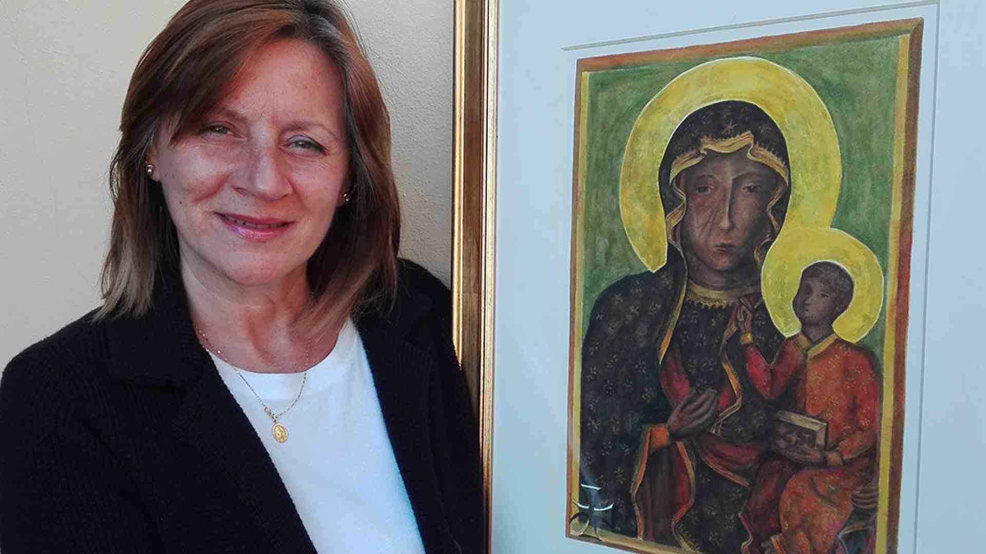 Immagine di Pizzoletta. Donato un quadro raffigurante la Madonna nera di Czestochowa