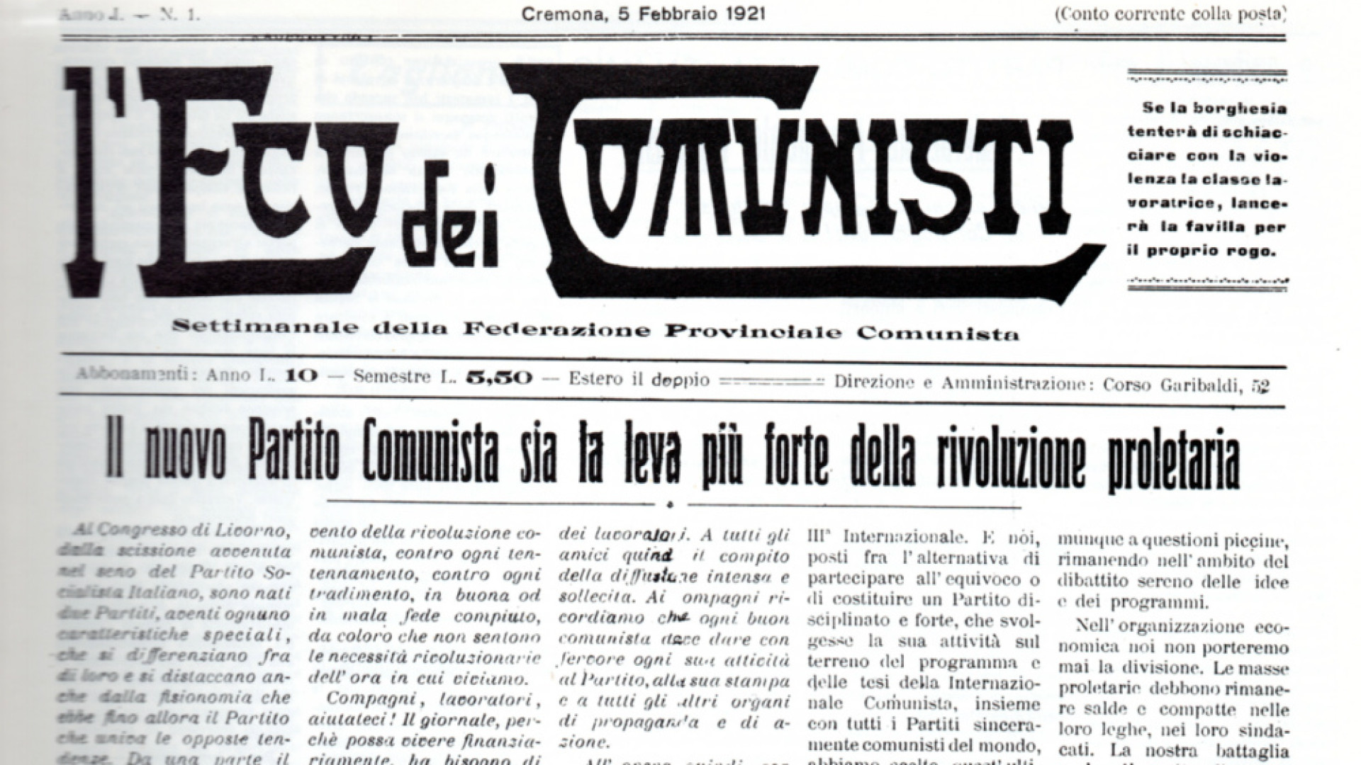 Immagine di L’alba dei “Compagni!” cremonesi