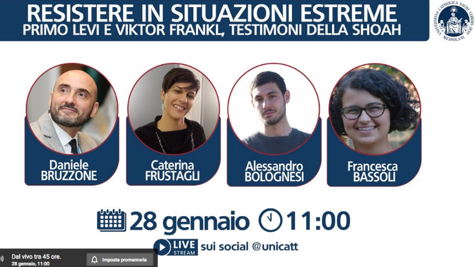 Immagine di Giornata della Memoria: giovedì 28 gennaio ore 11.00 webinar "Resistere in situazioni estreme"
