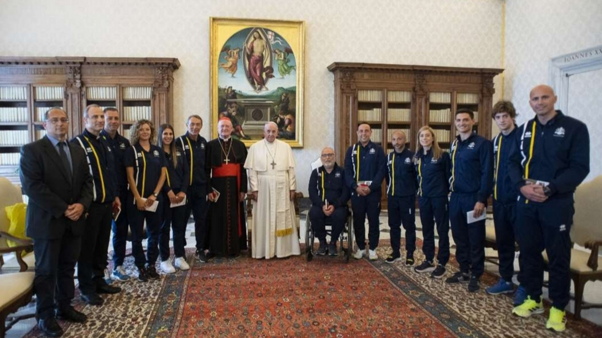 Immagine di Francesco all'Athletica Vaticana :«Vivete uno stile di comunità»