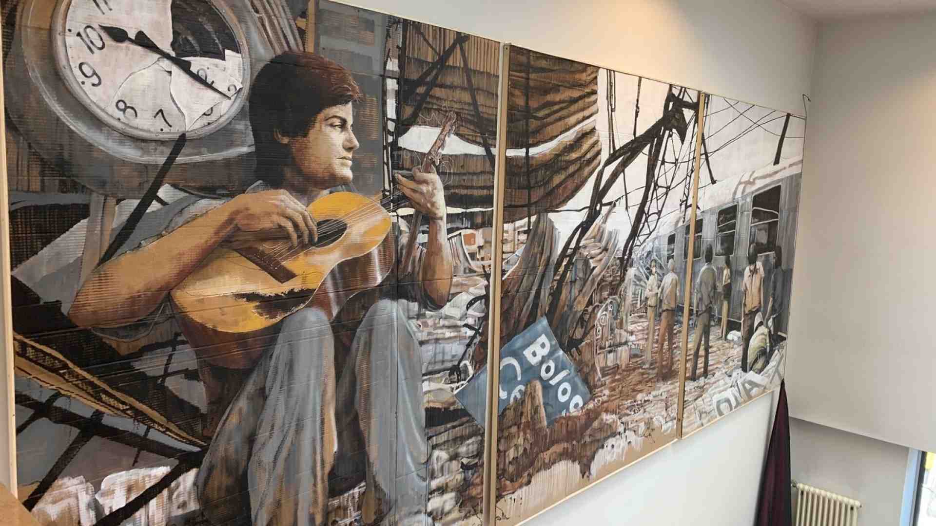 Immagine di Un murale in ricordo di Davide Caprioli, vittima della strage di Bologna