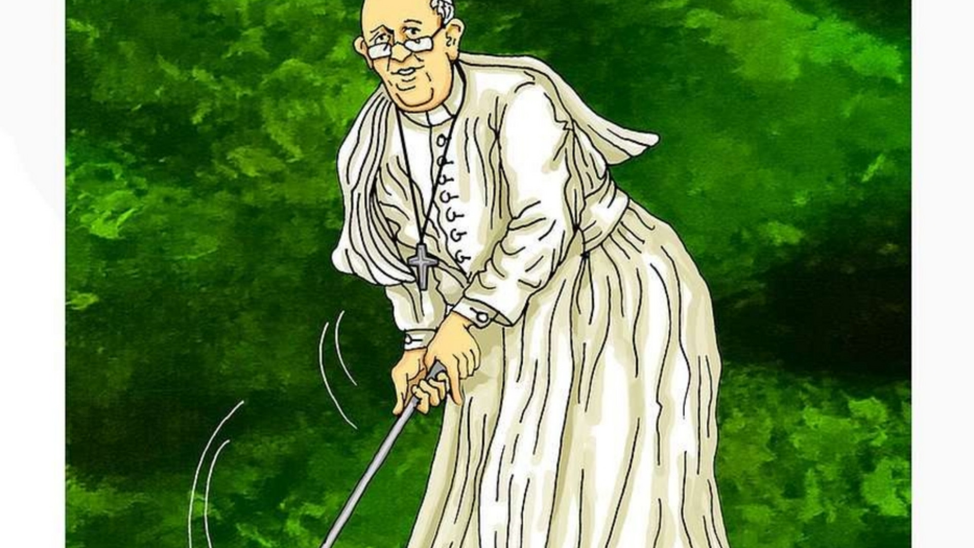 Immagine di Il Papa che gioca a golf per la pace