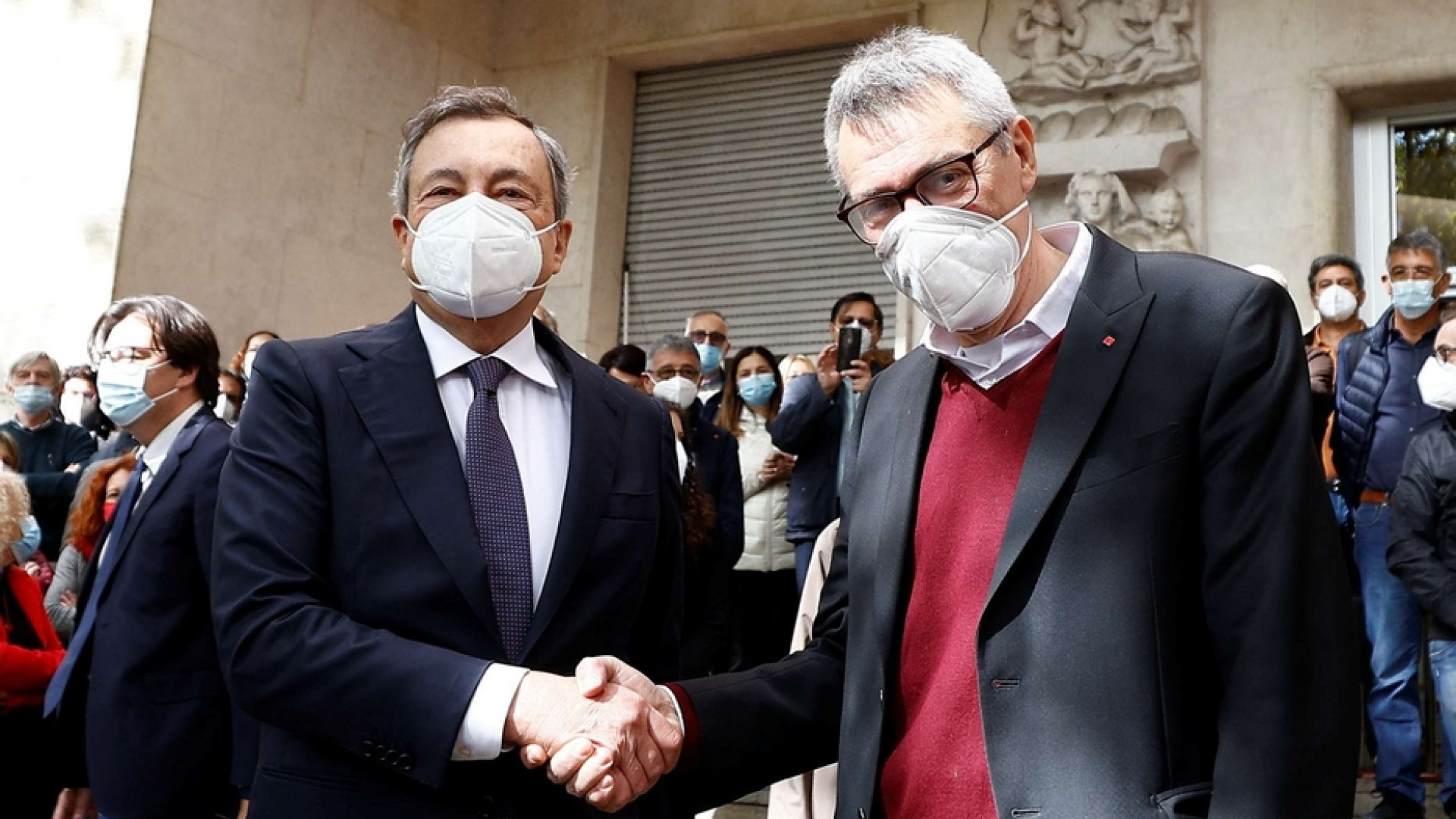 Immagine di Draghi alla Cgil, incontro con Landini