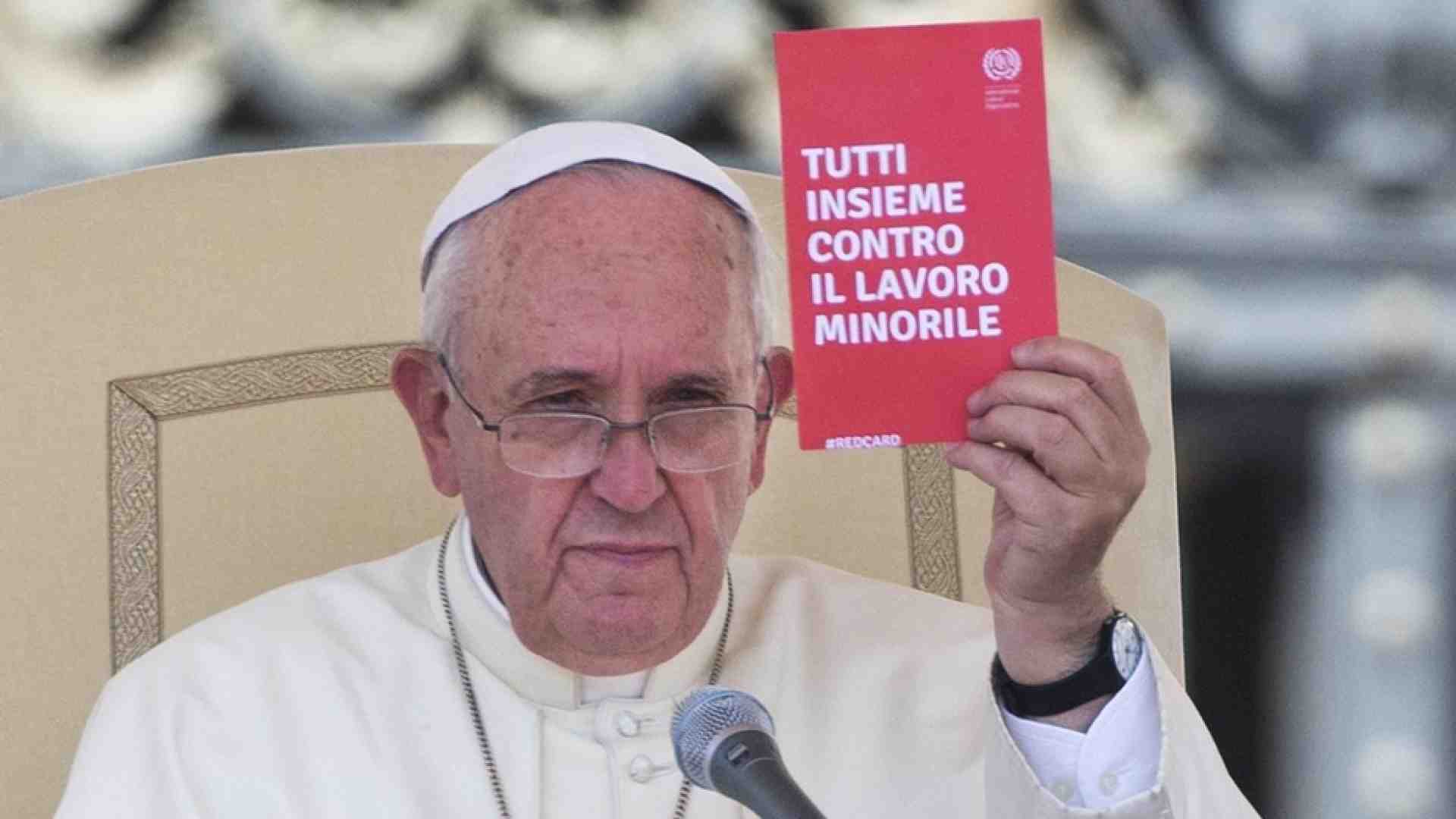 Immagine di Papa Francesco: il lavoro minorile spezza i sogni dei bambini