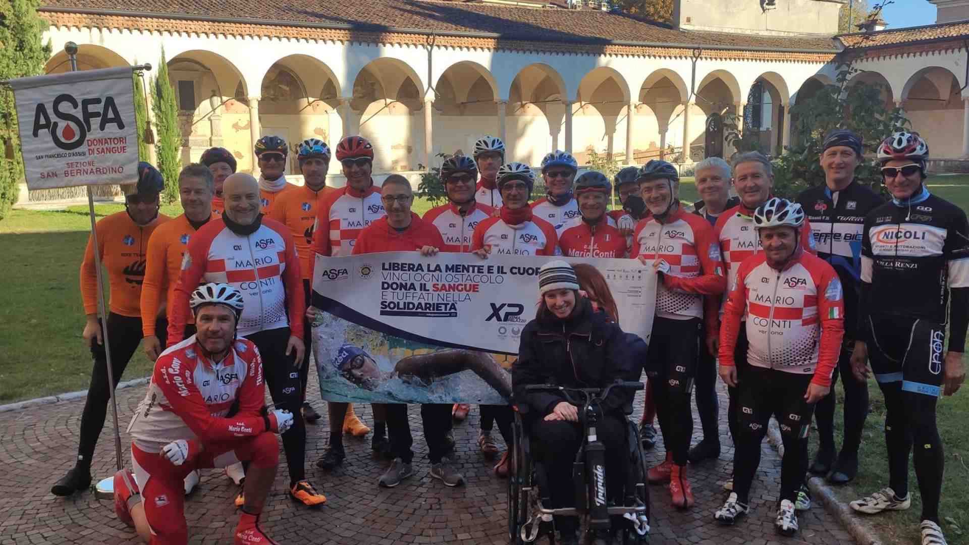 Immagine di L'Asfa sale in bicicletta per sensibilizzare al dono