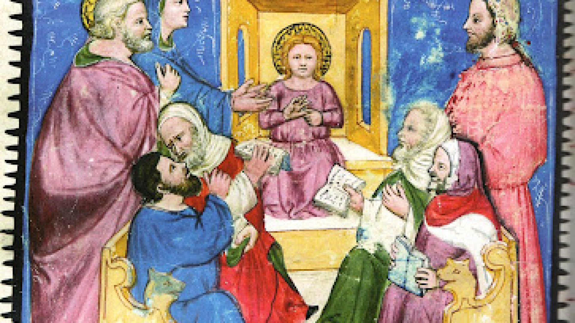 Immagine di Gesù rivela la sua missione tra i dottori del tempio