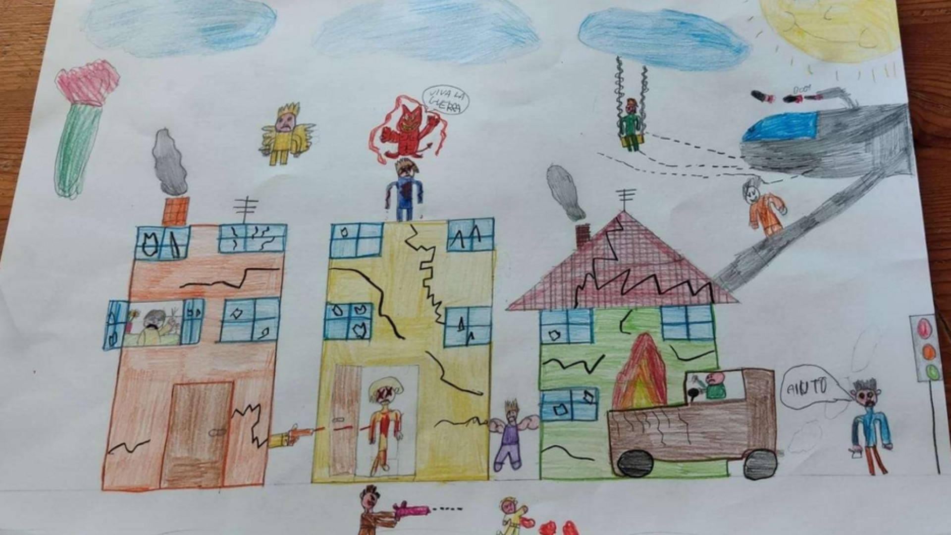 Immagine di Ecco come i bambini italiani e ucraini disegnano la guerra