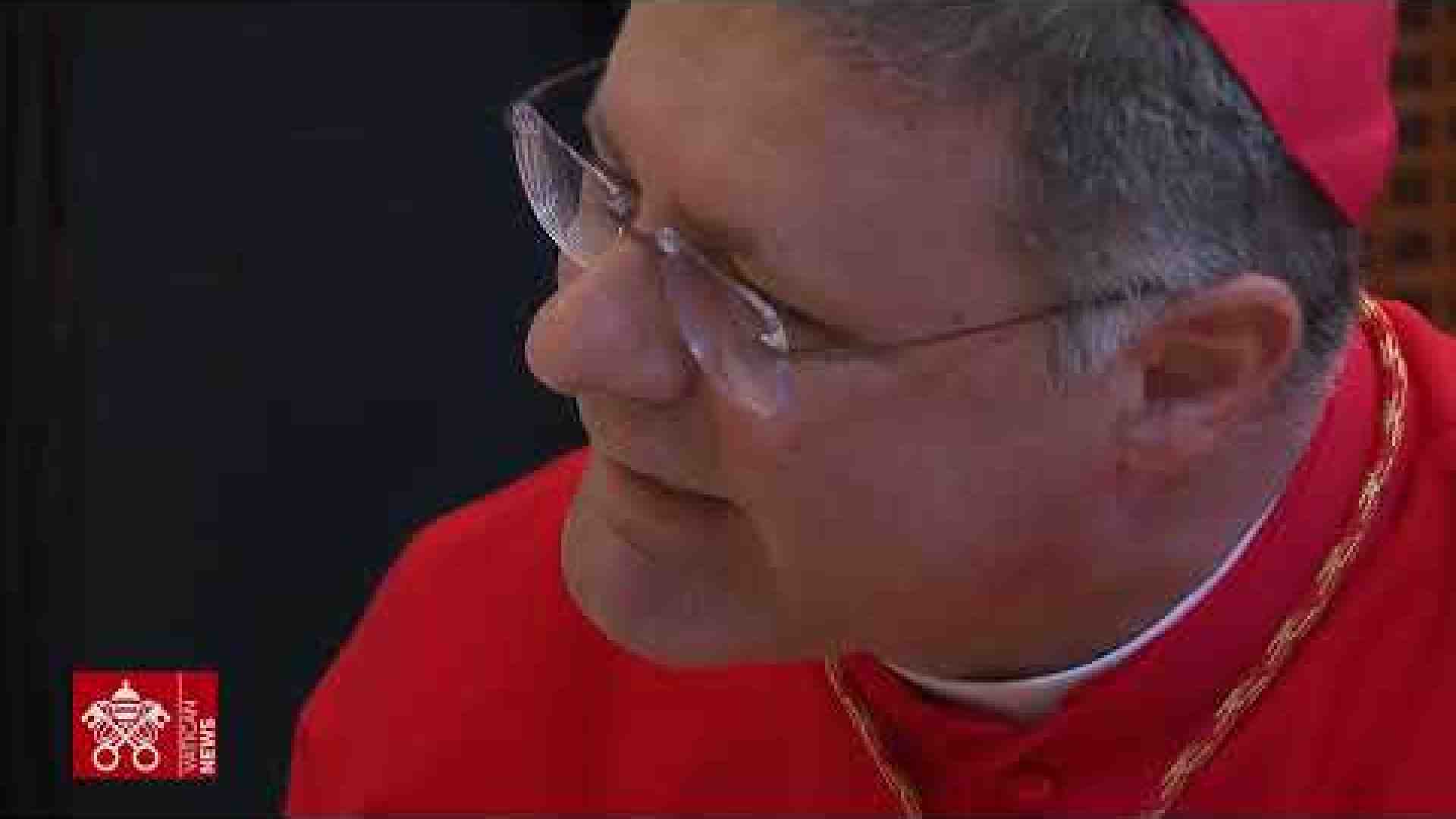 Immagine di Papa Francesco e i nuovi cardinali in visita da Benedetto XVI