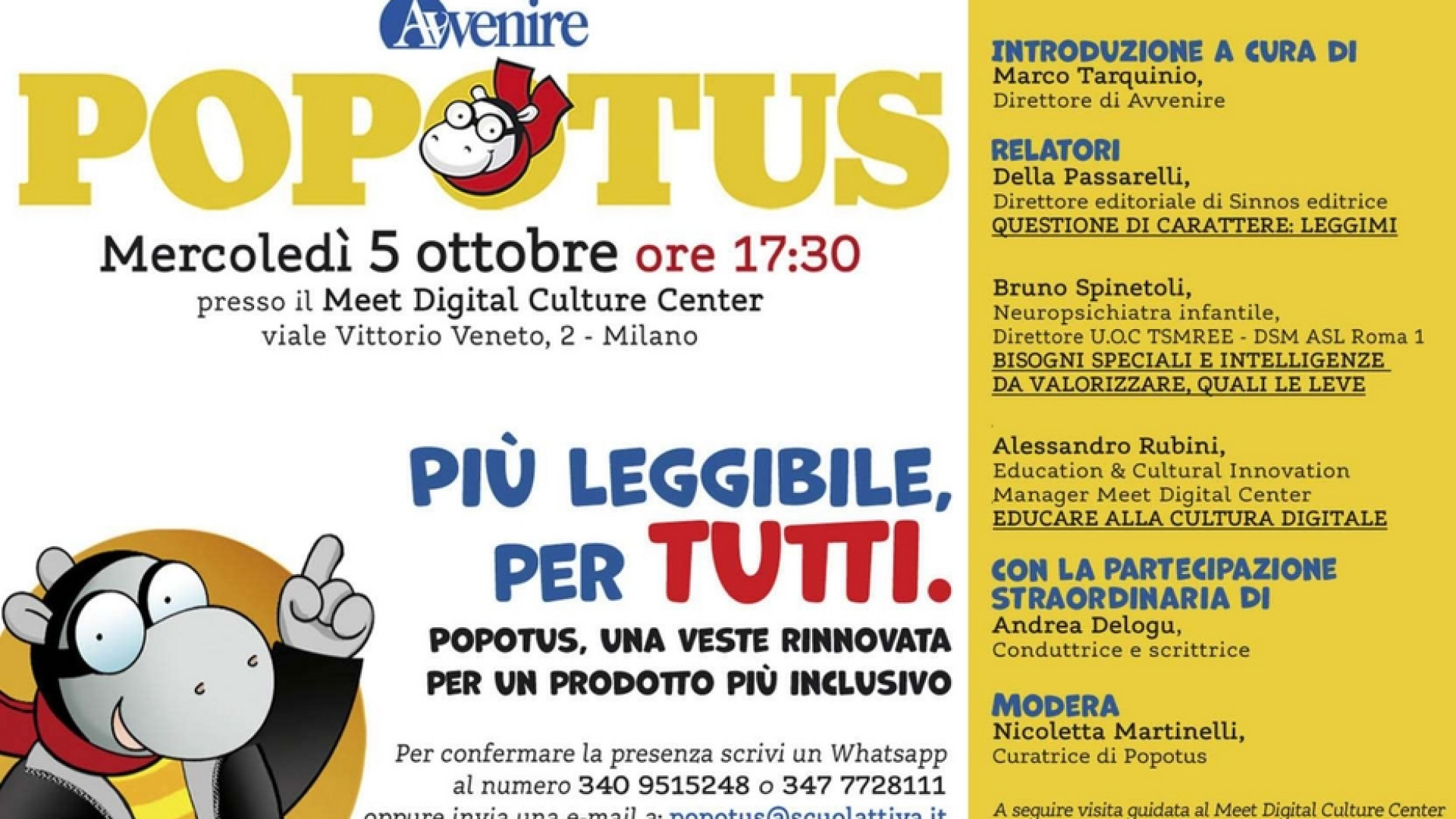 Immagine di Popotus, la nuova veste ad alta leggibilità. L'invito alla presentazione