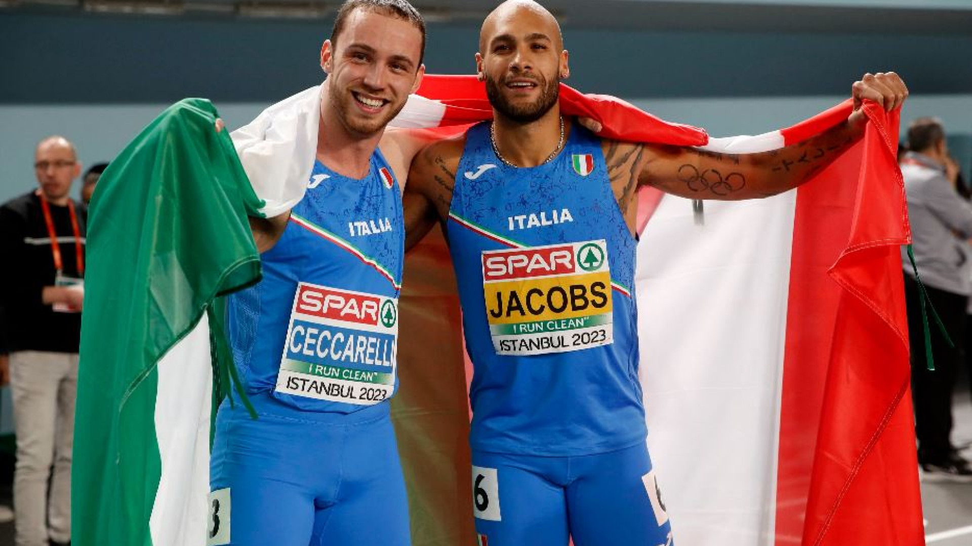 Immagine di Euroindoor, nei 60 metri oro e argento italiani Ceccarelli-Jacobs