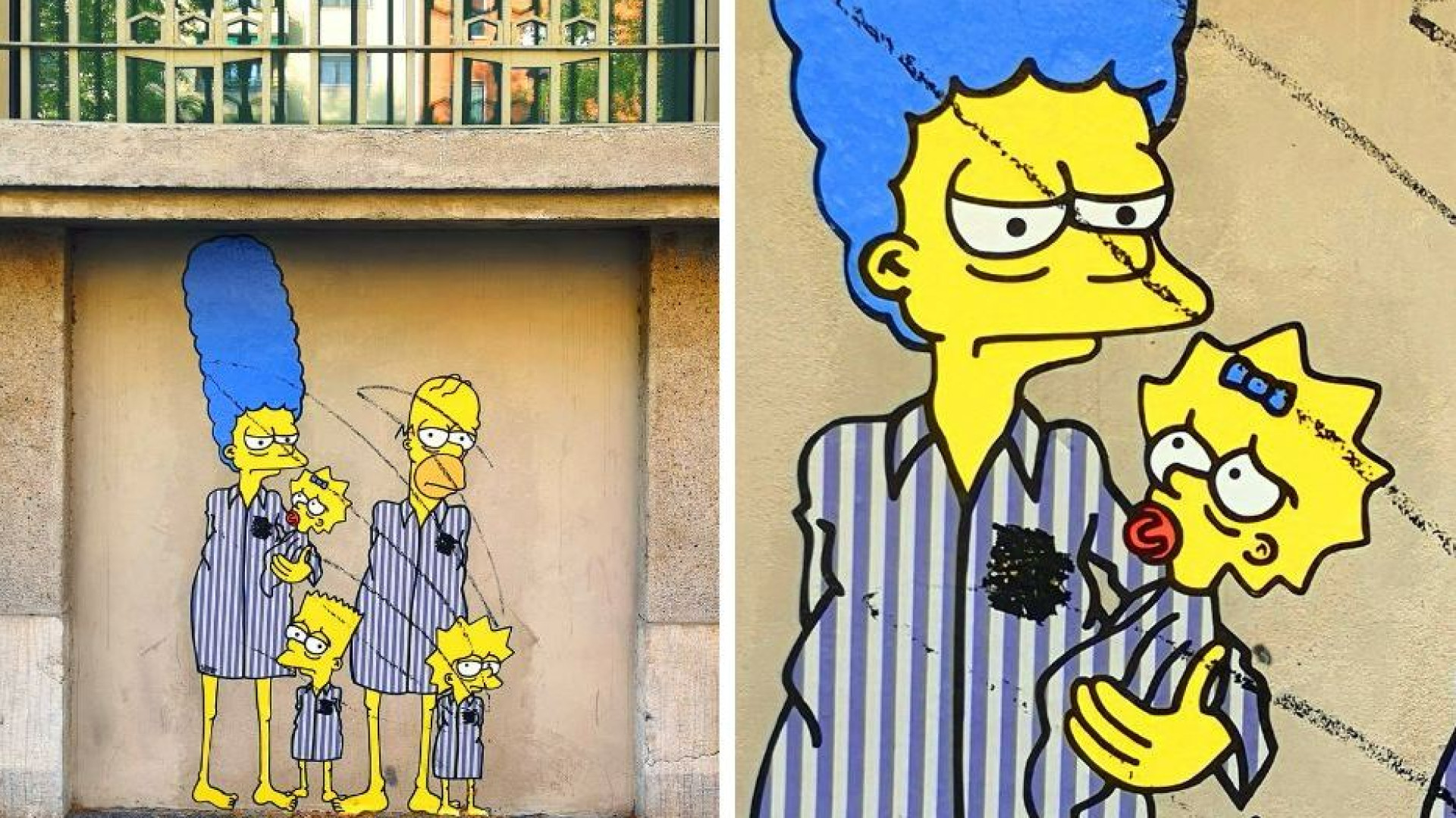 Immagine di Vandalizzato il murales dei Simpson deportati ad Auschwitz