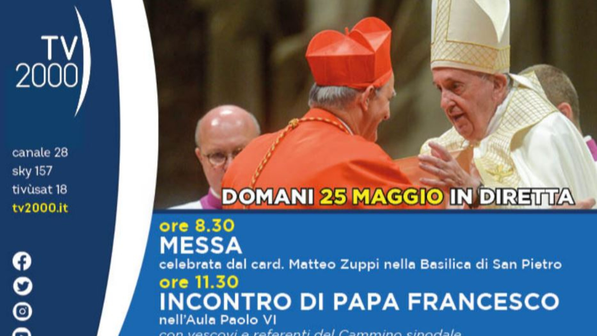 Immagine di Cei, come seguire la Messa celebrata da Zuppi e l’incontro con papa Francesco