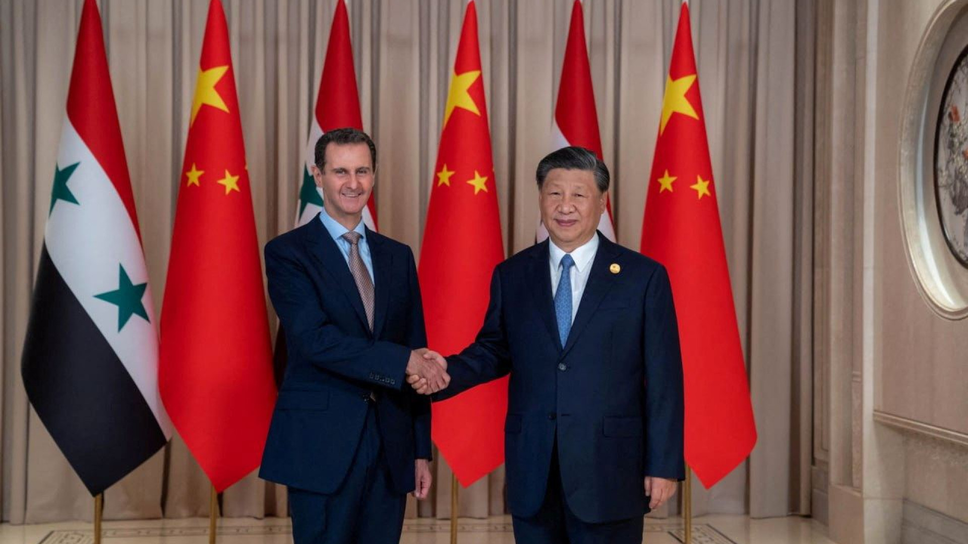 Immagine di Xi ad Assad: «La Cina ricostruirà la Siria»