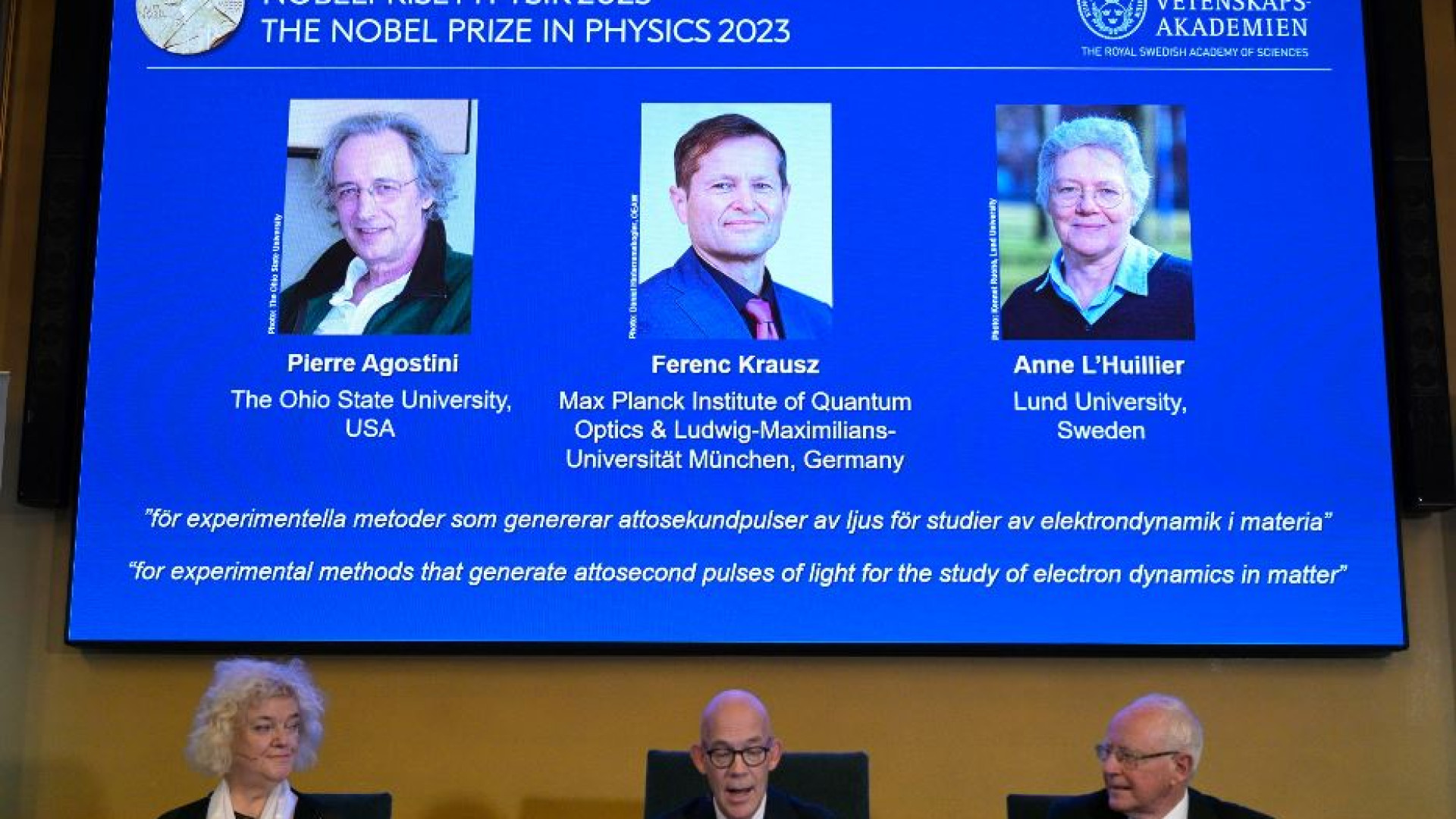 Immagine di Nobel fisica 2023 per lo studio della materia attraverso gli attosecondi