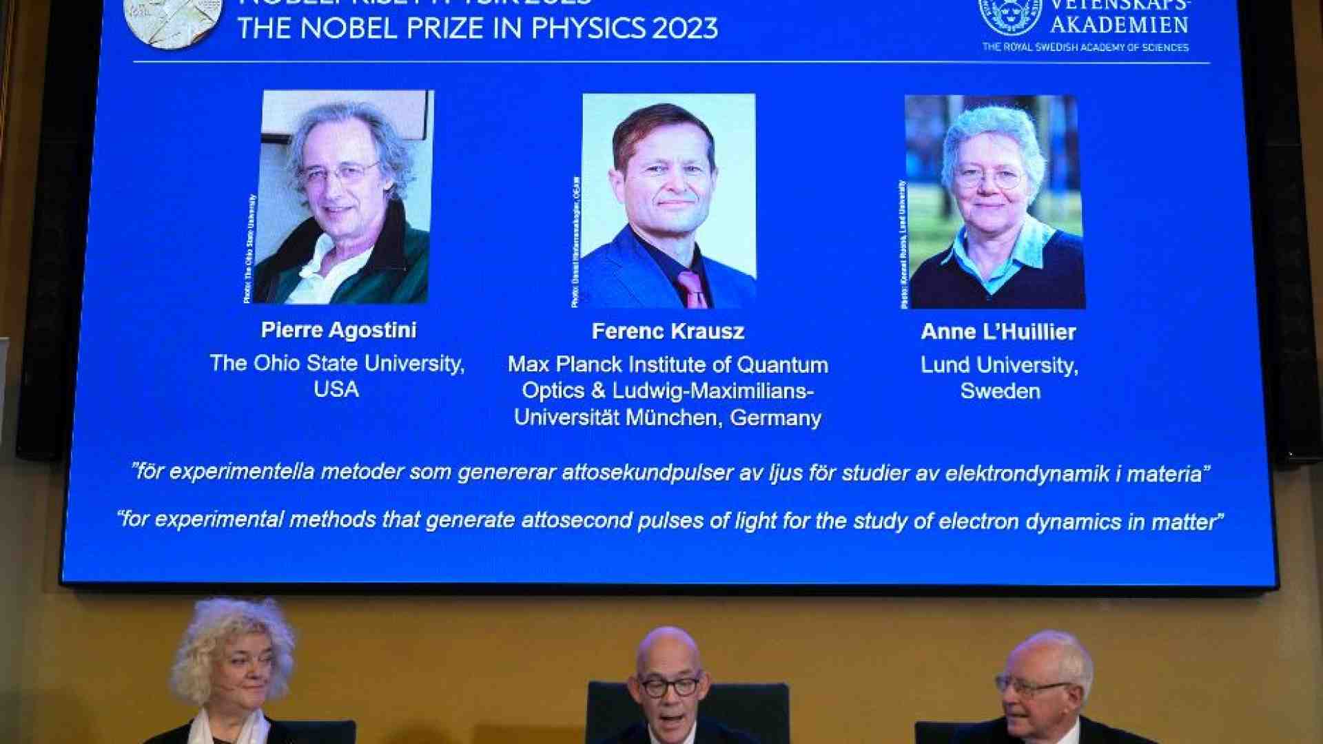 Immagine di Nobel fisica 2023 per lo studio della materia attraverso gli attosecondi