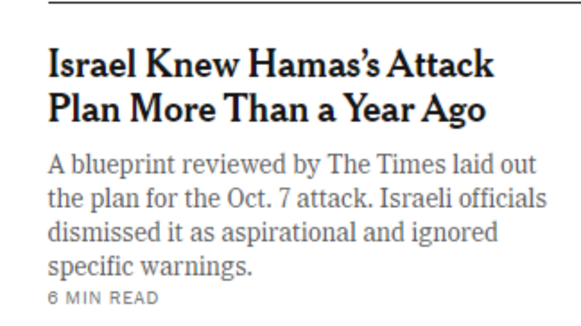 Immagine di «Israele conosceva il piano dell'attacco di Hamas da un anno»