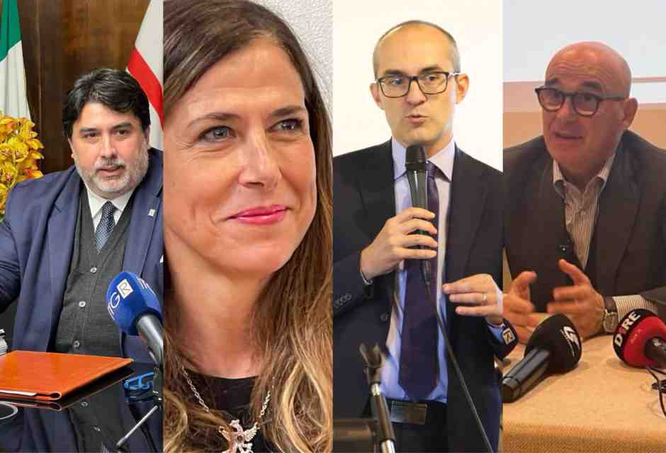 &nbsp;Christian Solinas, Alessandra Todde, Paolo Truzzu, Renato Soru - foto Ansa