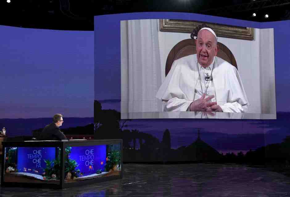  Papa Francesco da Fabio Fazio - foto Ansa