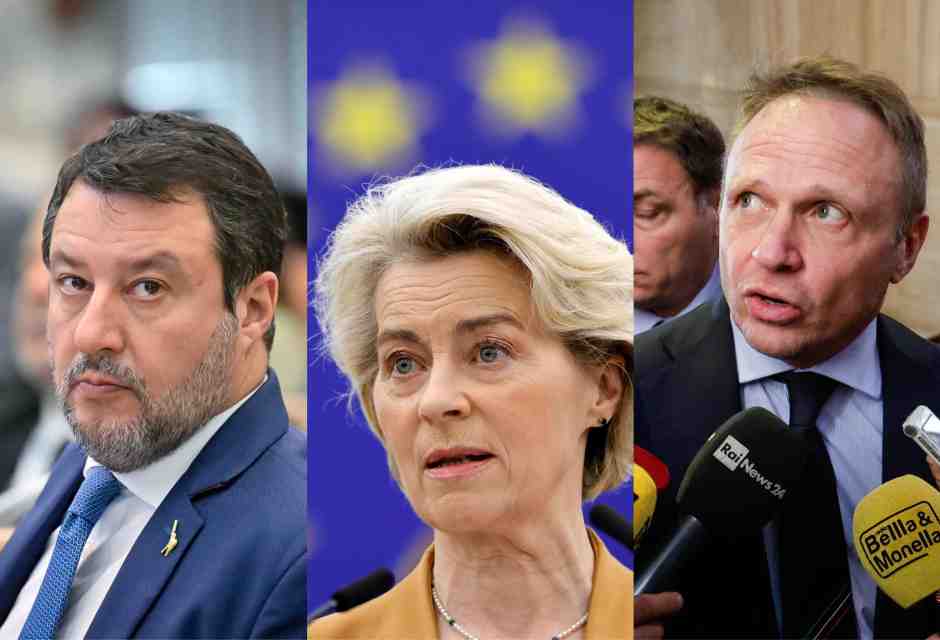  Matteo Salvini, Ursula von der Leyen e Francesco Lollobrigida - foto Ansa