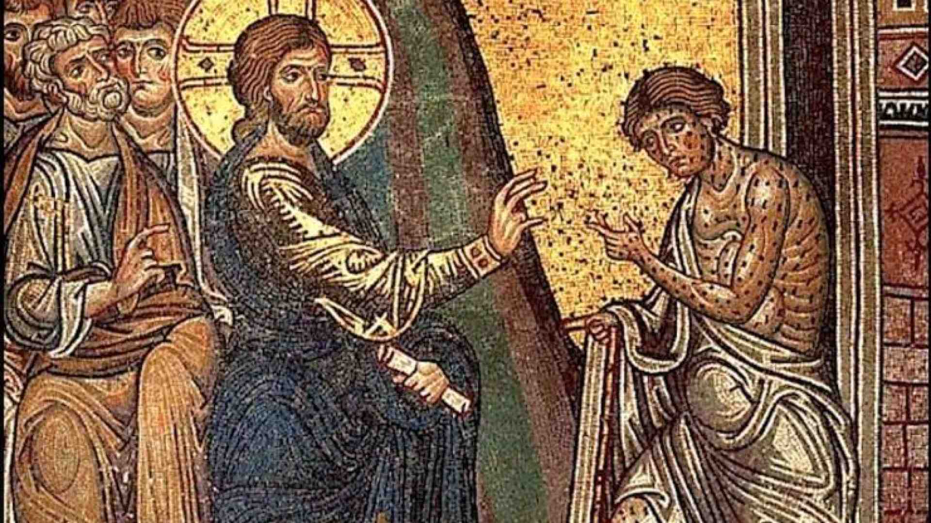 Immagine di Gesù si fa vicino a chi soffre e gli offre sollievo