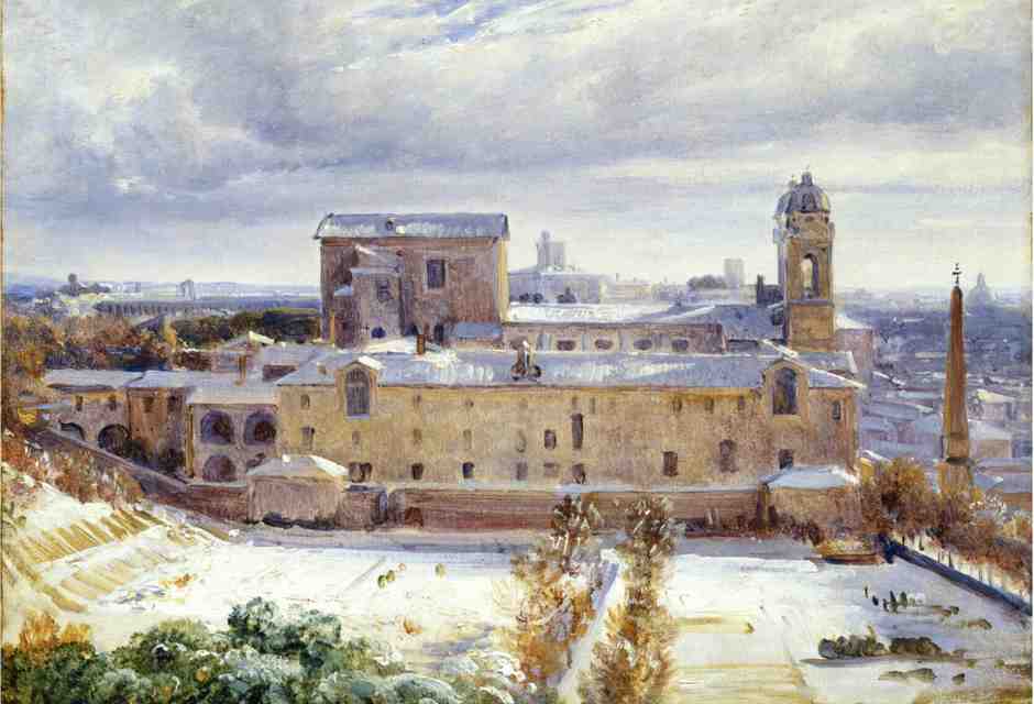 Santa Trinit&agrave; dei Monti nella neve di Andr&eacute; Giroux, 1830 circa&nbsp;<br />