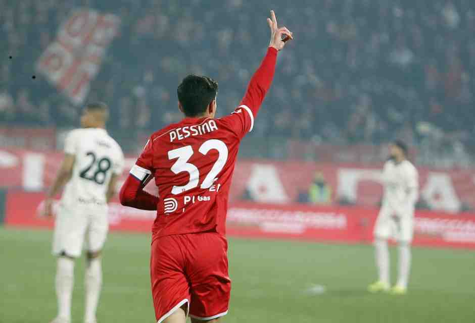 Matteo Pessina ha segnato il primo gol contro il Milan nel successo del Monza per 4-2 (foto LaPresse)<div>&nbsp;</div>