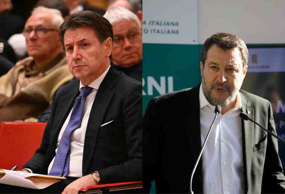 Giuseppe Conte e Matteo Salvini - foto Ansa