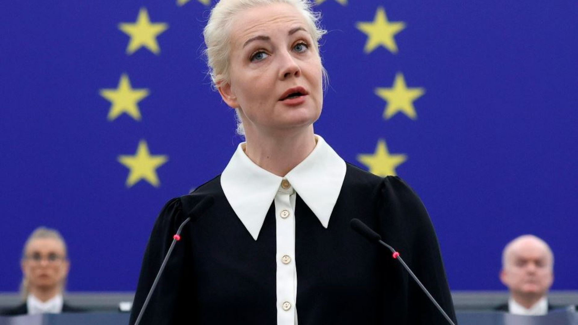 Immagine di «Putin mafioso». Cosa ha detto Navalnaya al Parlamento Europeo