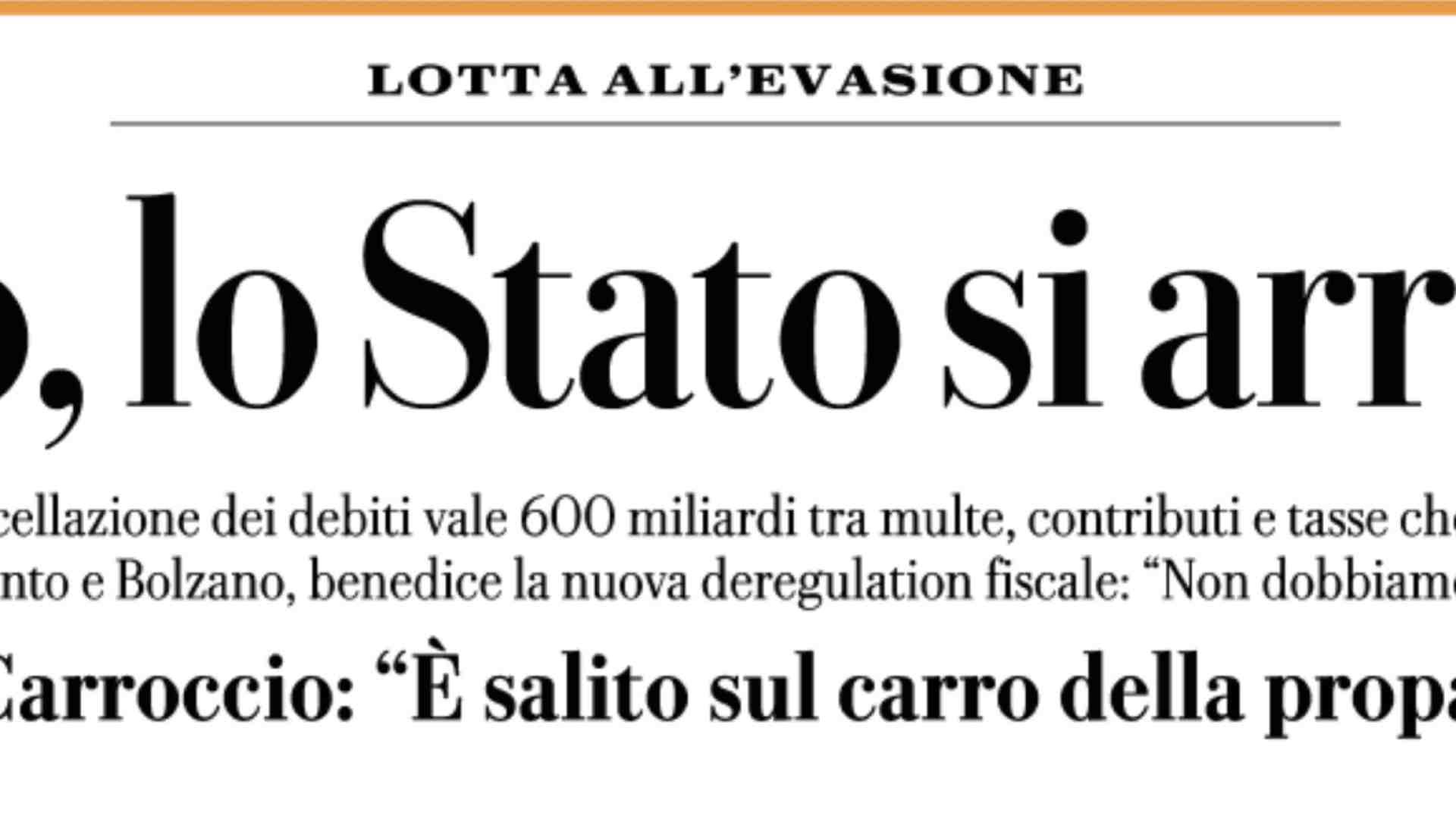 Immagine di L'allarme di Repubblica sulla resa fiscale dello stato è fuorivante