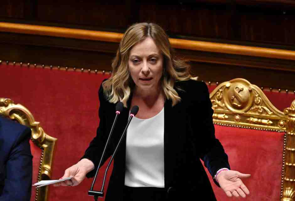 &nbsp;Giorgia Meloni al Senato - foto Ansa