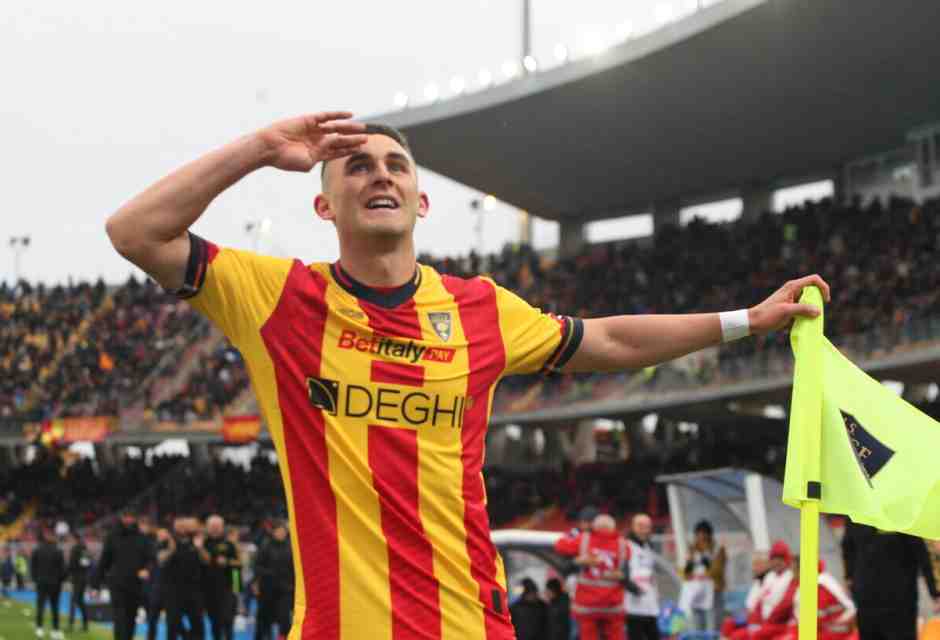 L'attaccante del Lecce Roberto Piccoli (foto Ansa)