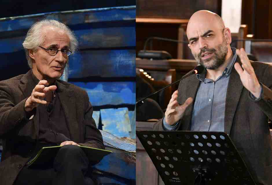 Luciano Canfora e Roberto Saviano - foto Ansa