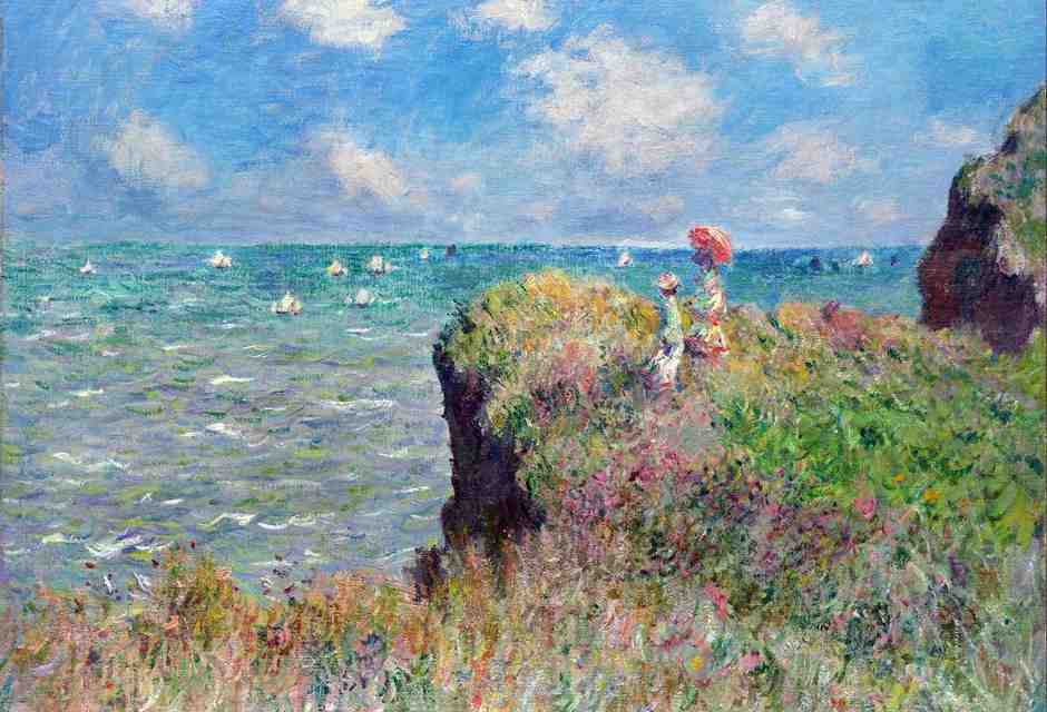 Passeggiata sulla scogliera a Pourville, olio su tela di Claude Monet (1882)