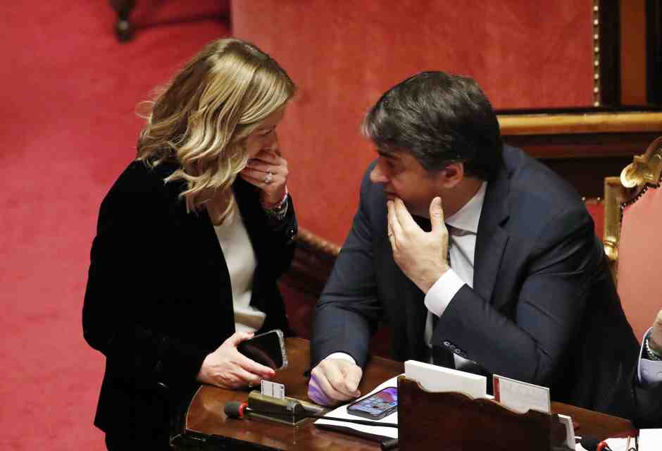 &nbsp;Raffaele Fitto e Giorgia Meloni - foto via Getty Images